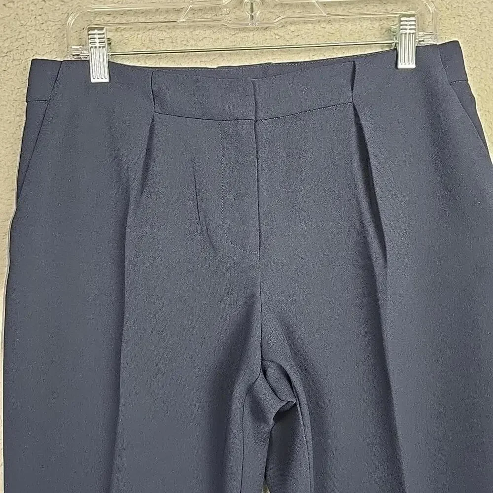 MANGO MNG Women's Suit Pants Size 6 Navy Blue with pocket - Picture 2 of 9